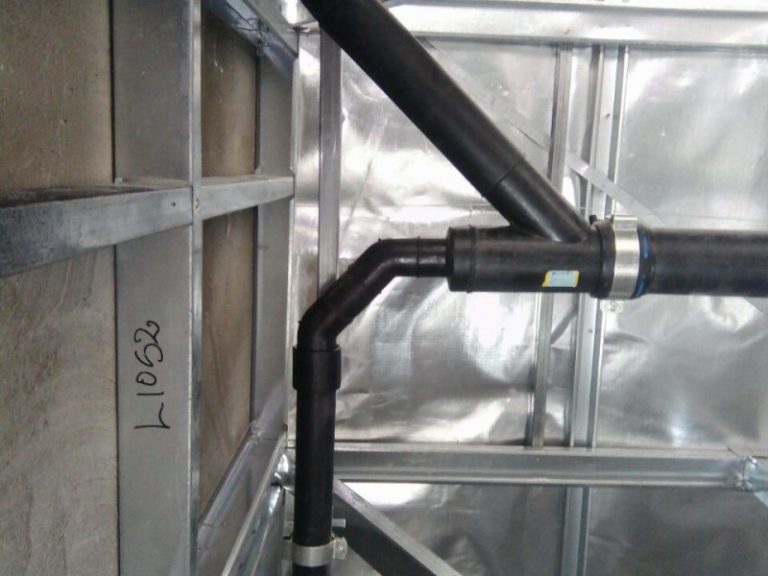 Plumbing installation at fuel station on highway