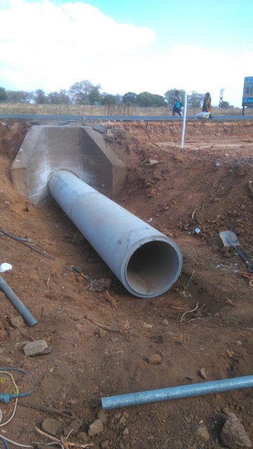 Extension of storm water pipe for road widening