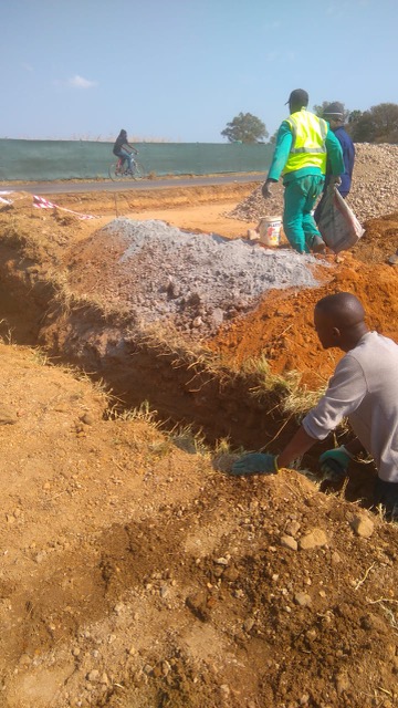 Extension of storm water pipe for road widening